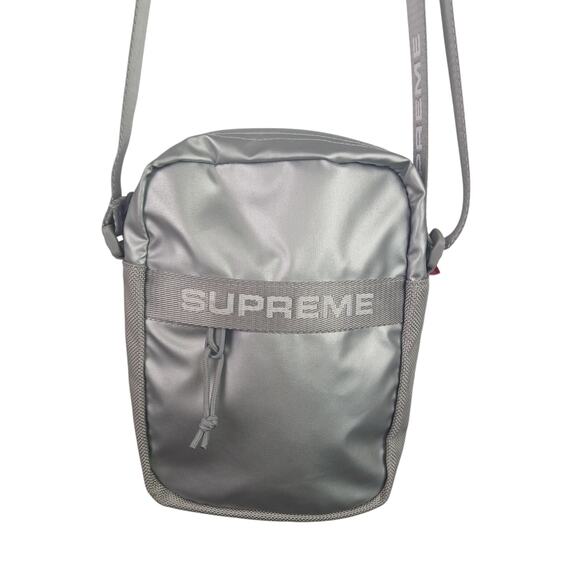 Supreme Shoulder Bag Silver Water Resistant Logo Strap - Picture 1 of 6